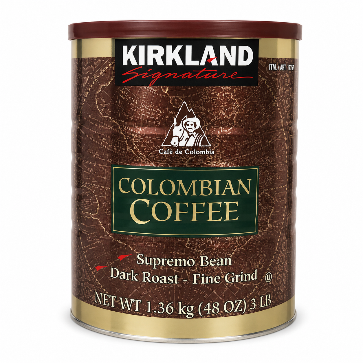 Kirkland Signature Colombian Coffee, Dark Roast Fine Grind, 48 oz