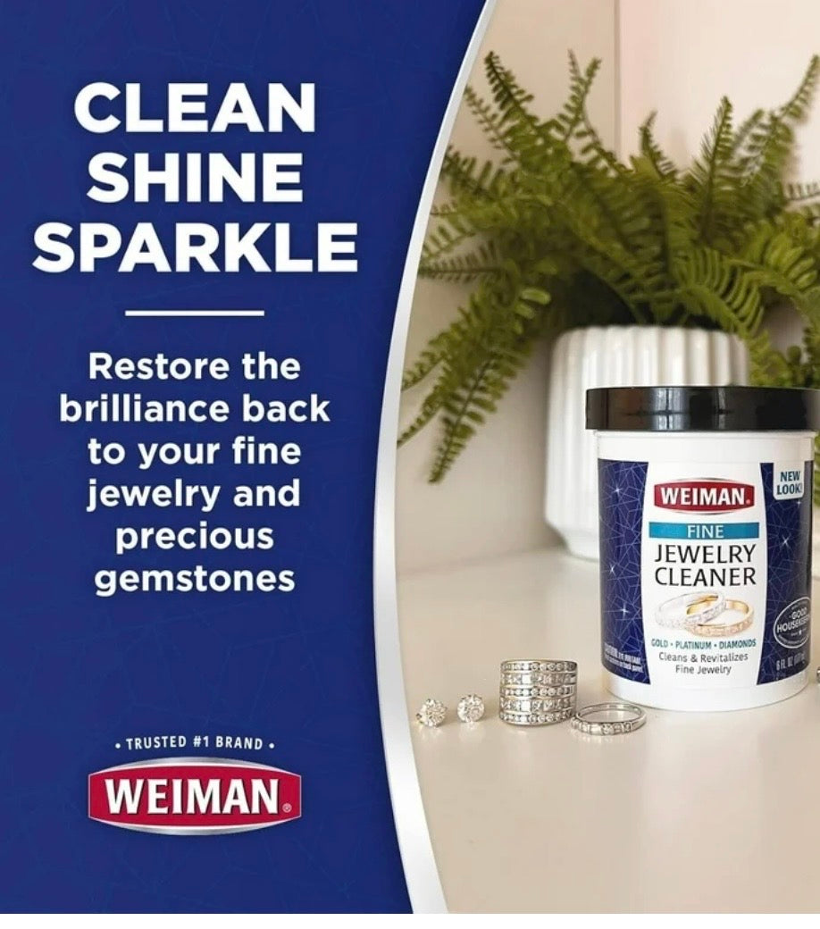 Weiman Fine Jewelry Cleaner Liquid with Cleaning Brush, 6 oz