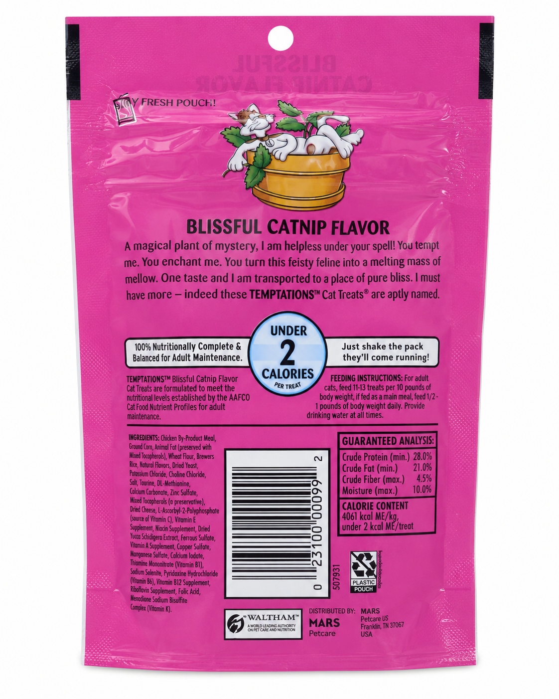 Temptations Cat Treats Blissful Catnip Flavor, 3 oz