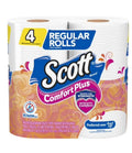 Scott ComfortPlus Toilet Paper, Regular Roll, 4 Rolls