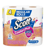 Scott ComfortPlus Toilet Paper, Regular Roll, 4 Rolls