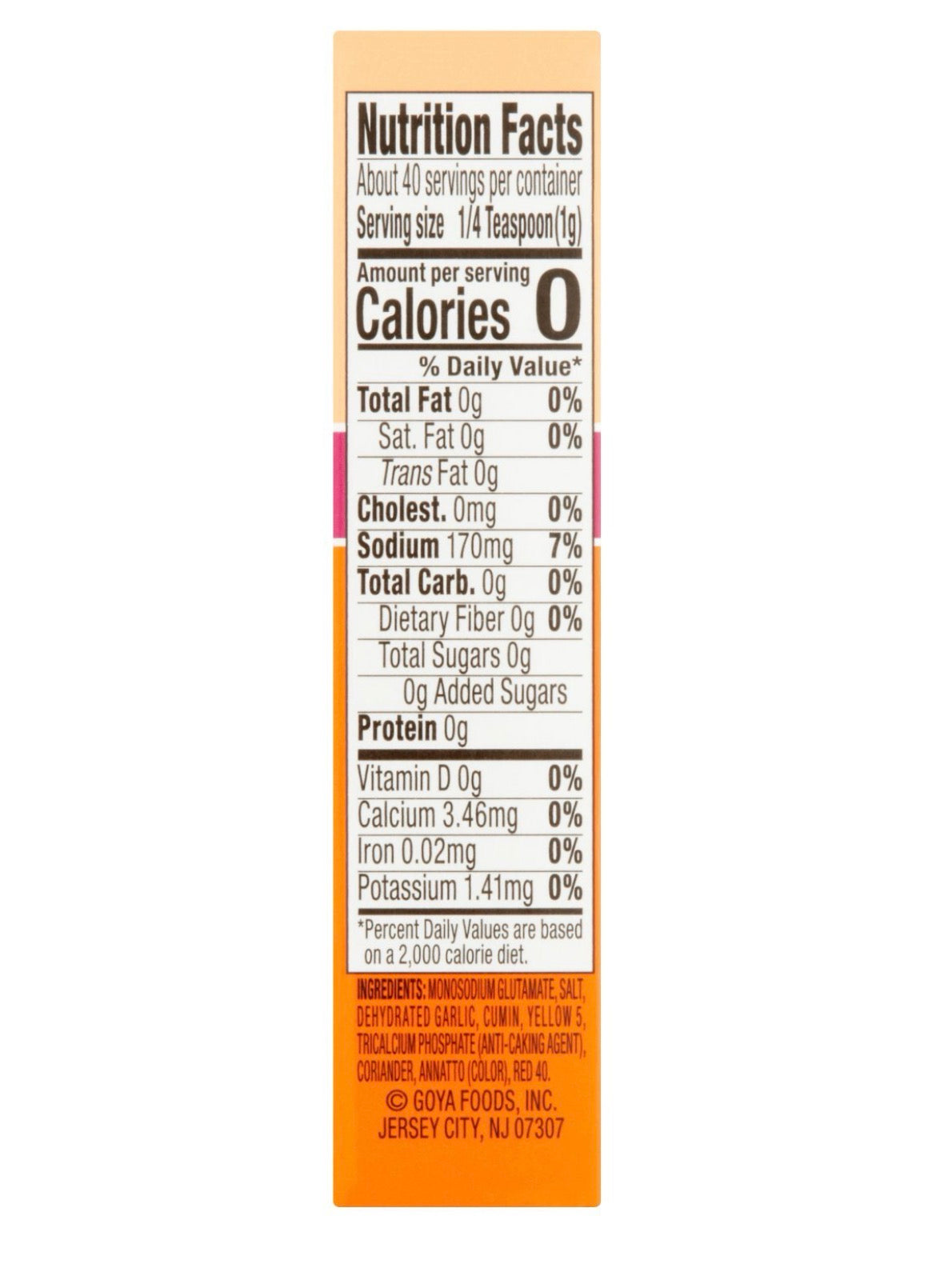 Sazón Goya Coriander & Annatto Seasoning, 8 Count, 1.41 oz