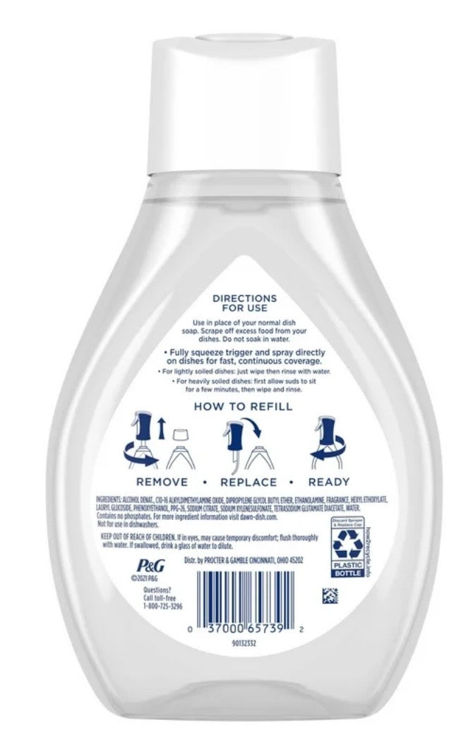 Dawn Platinum Plus Powerwash Free & Clear Dish Spray Refill, 16 fl oz
