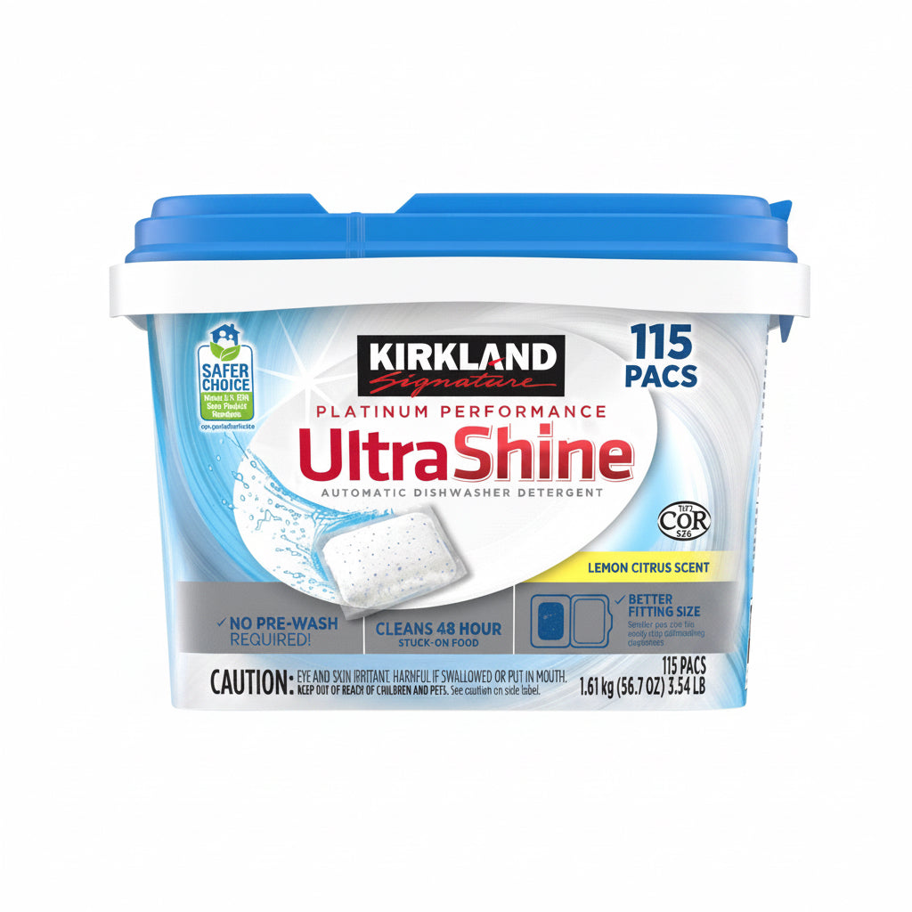 Kirkland Signature UltraShine Dishwasher Detergent Pacs, 115 Count