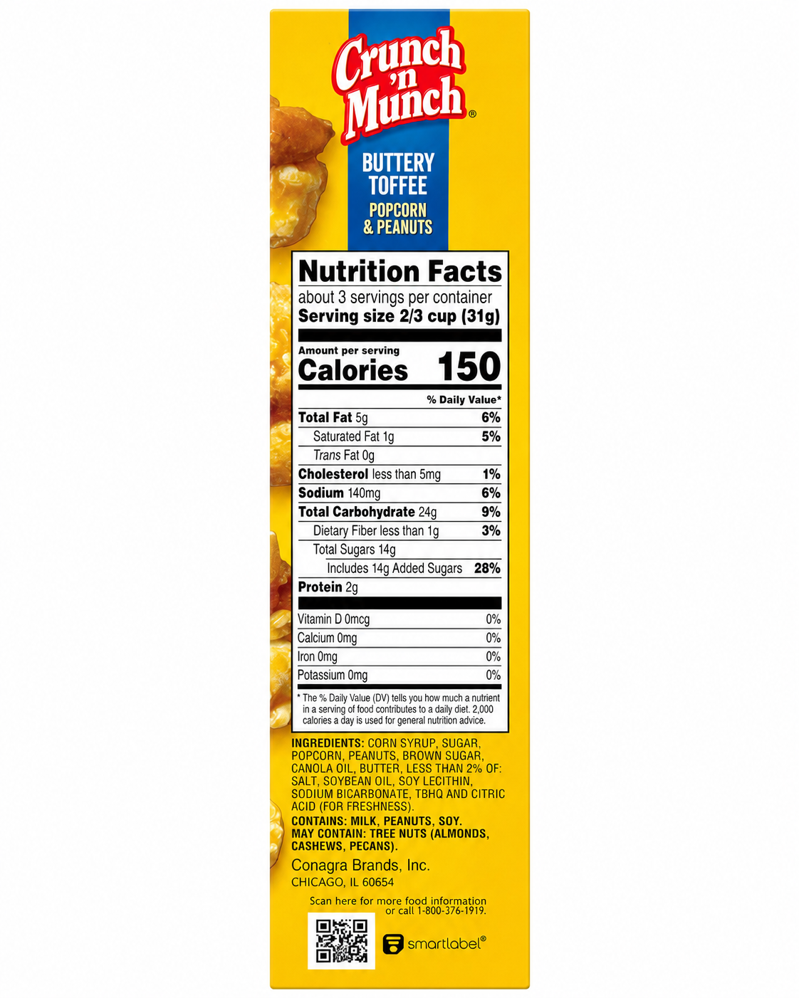Crunch 'n Munch Buttery Toffee Popcorn & Peanuts, 3.5 oz