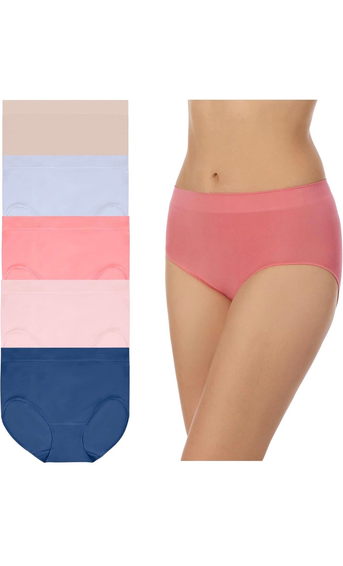 Carole Hochman Women’s Seamless Brief Panties – 5 Pack