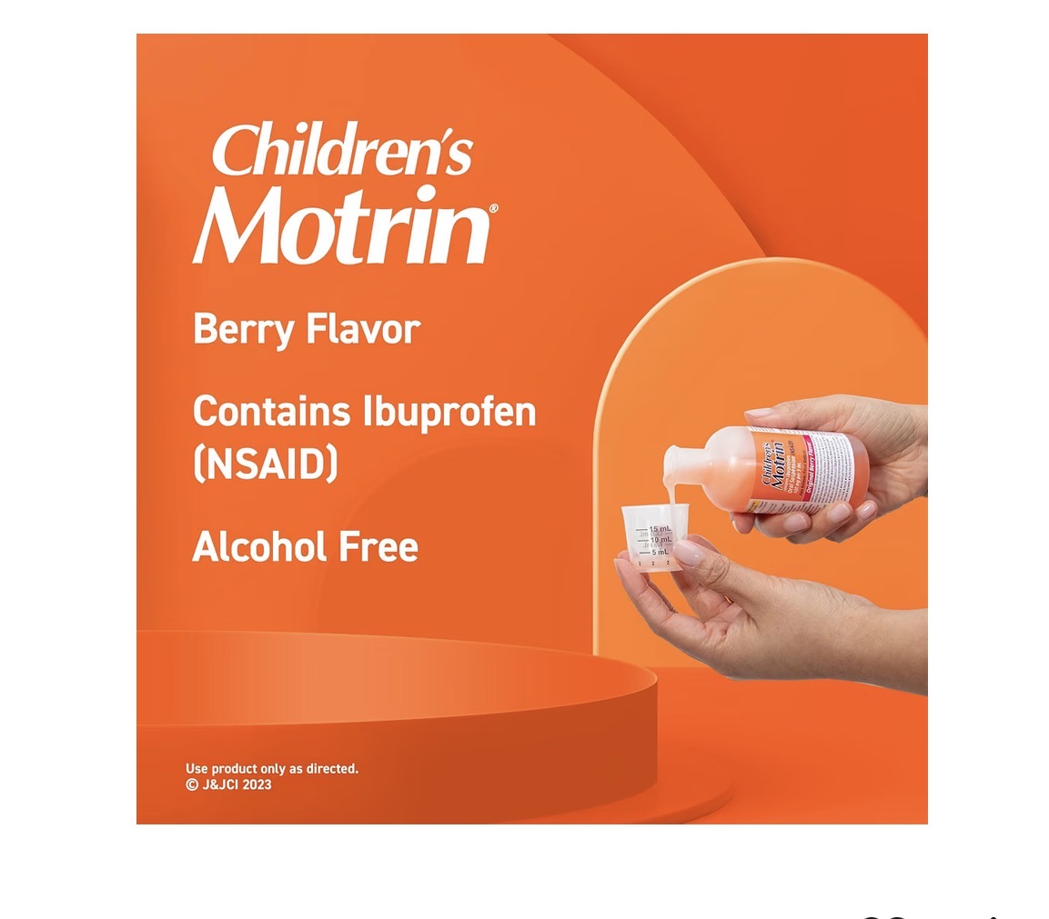 Children's Motrin Ibuprofen Medicine, Berry Flavor, 4 fl oz