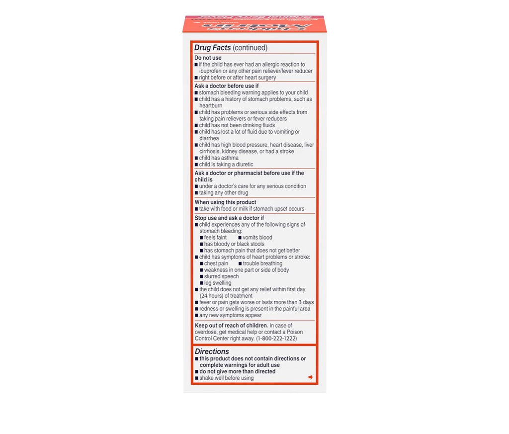 Children's Motrin Ibuprofen Medicine, Berry Flavor, 4 fl oz