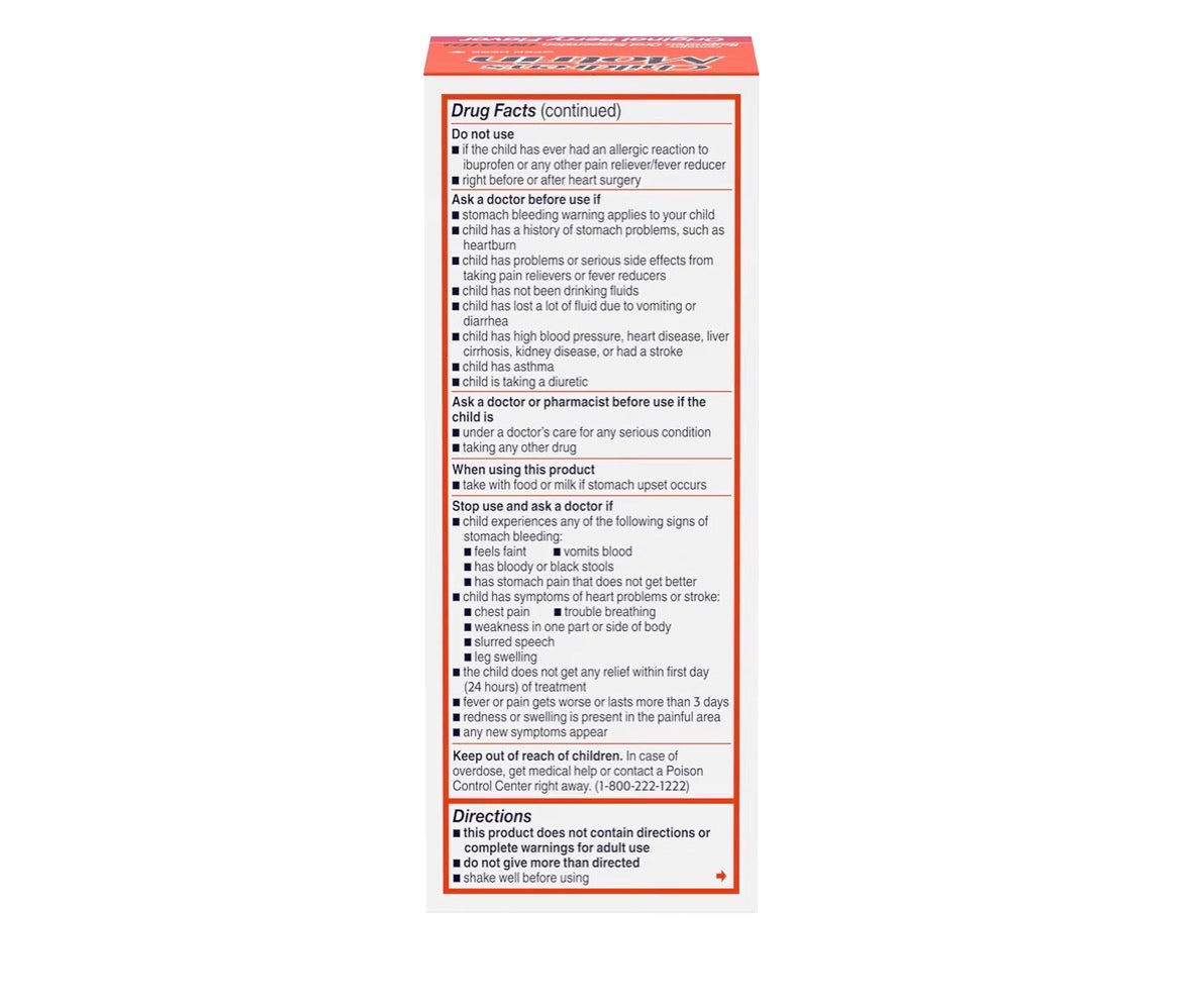 Children's Motrin Ibuprofen Medicine, Berry Flavor, 4 fl oz