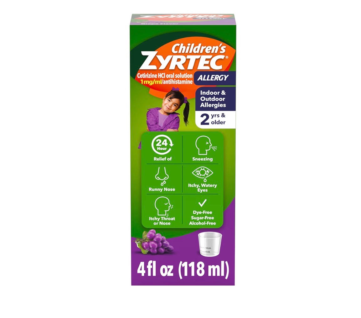 Children's Zyrtec 24-Hour Allergy Relief Grape Syrup, 4 fl oz