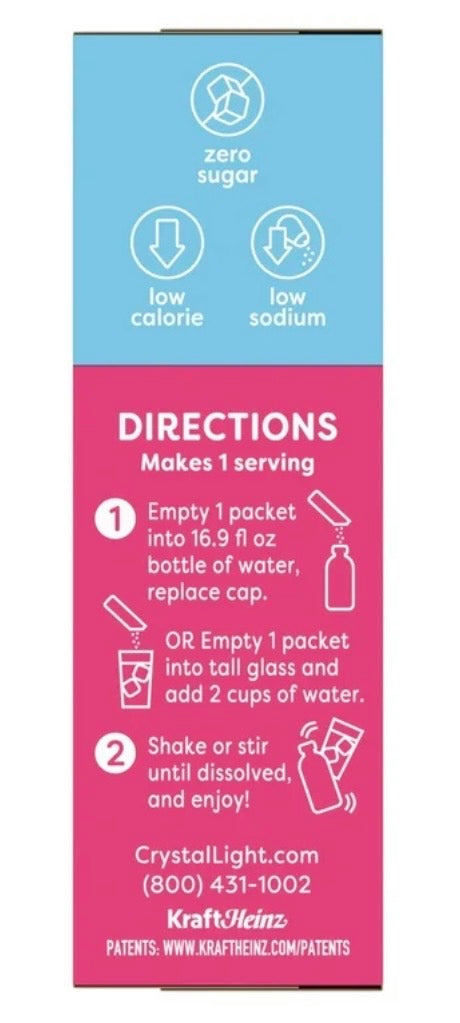 Crystal Light Raspberry Lemonade On-The-Go Drink Mix, 10 Packets, 0.8 oz