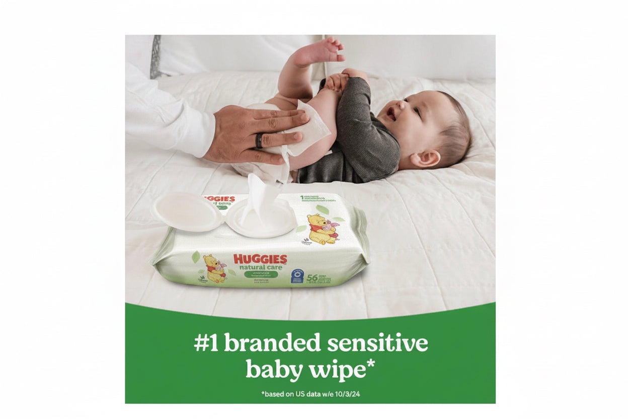 Huggies Natural Care Sensitive Unscented Baby Wipes, 5 Packs, 320 Wipes