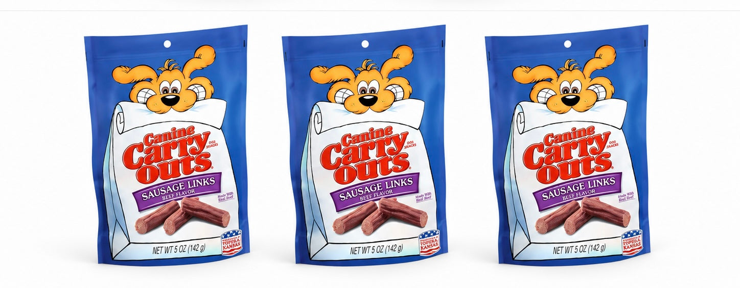Canine Carry Outs Sausage Links Beef Flavor Dog Treats, 4.5 oz