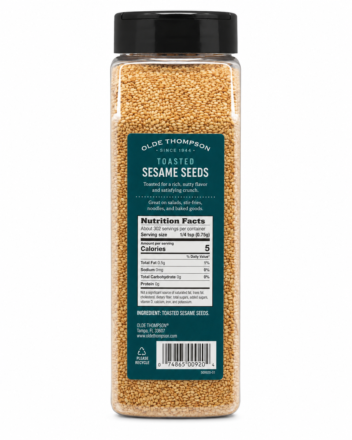Olde Thompson Toasted Sesame Seeds, 18 oz
