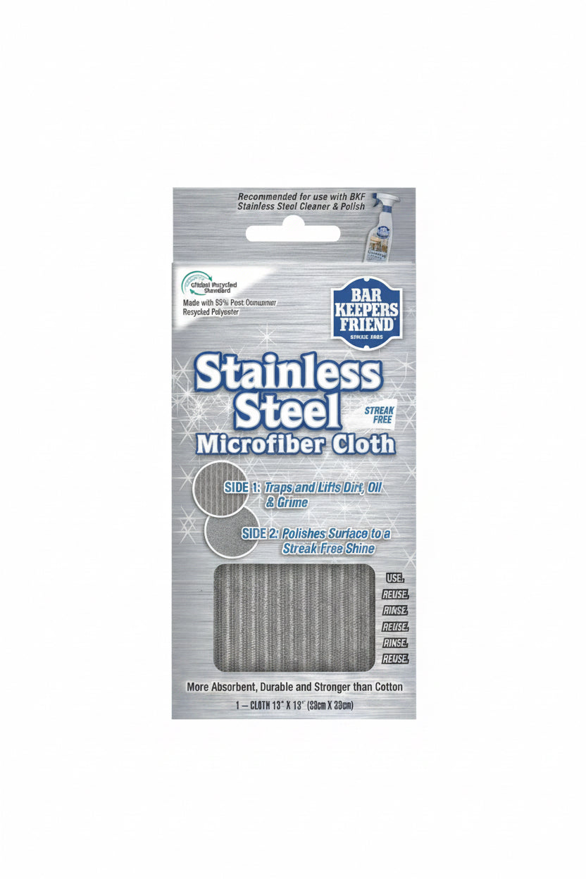 Bar Keepers Friend Stainless Steel Microfiber Cloth, 13 x 13 in