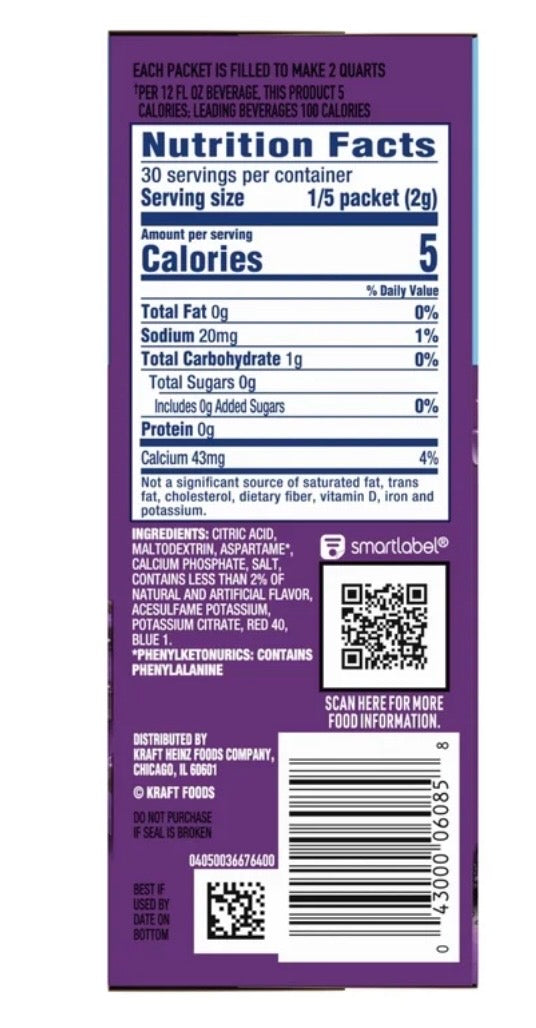 Crystal Light Concord Grape Drink Mix, 6 Pitcher Packets