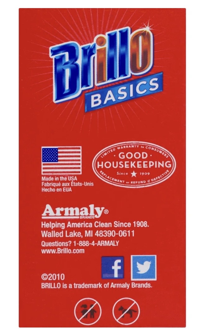 Brillo Basics Steel Wool Scrub Pads, 8 Count