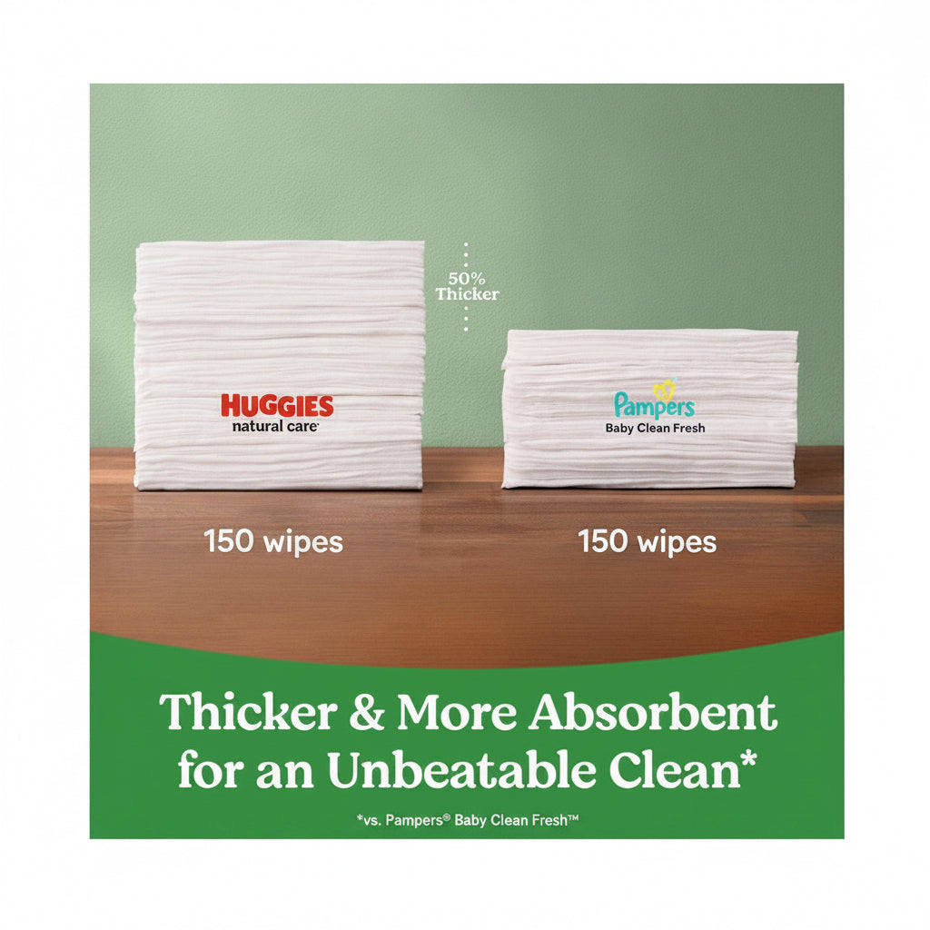 Huggies Natural Care Sensitive Unscented Baby Wipes, 5 Packs, 320 Wipes