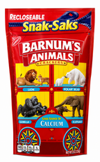 Barnum's Animals Crackers Snack-Saks, Resealable Bag, 8 oz