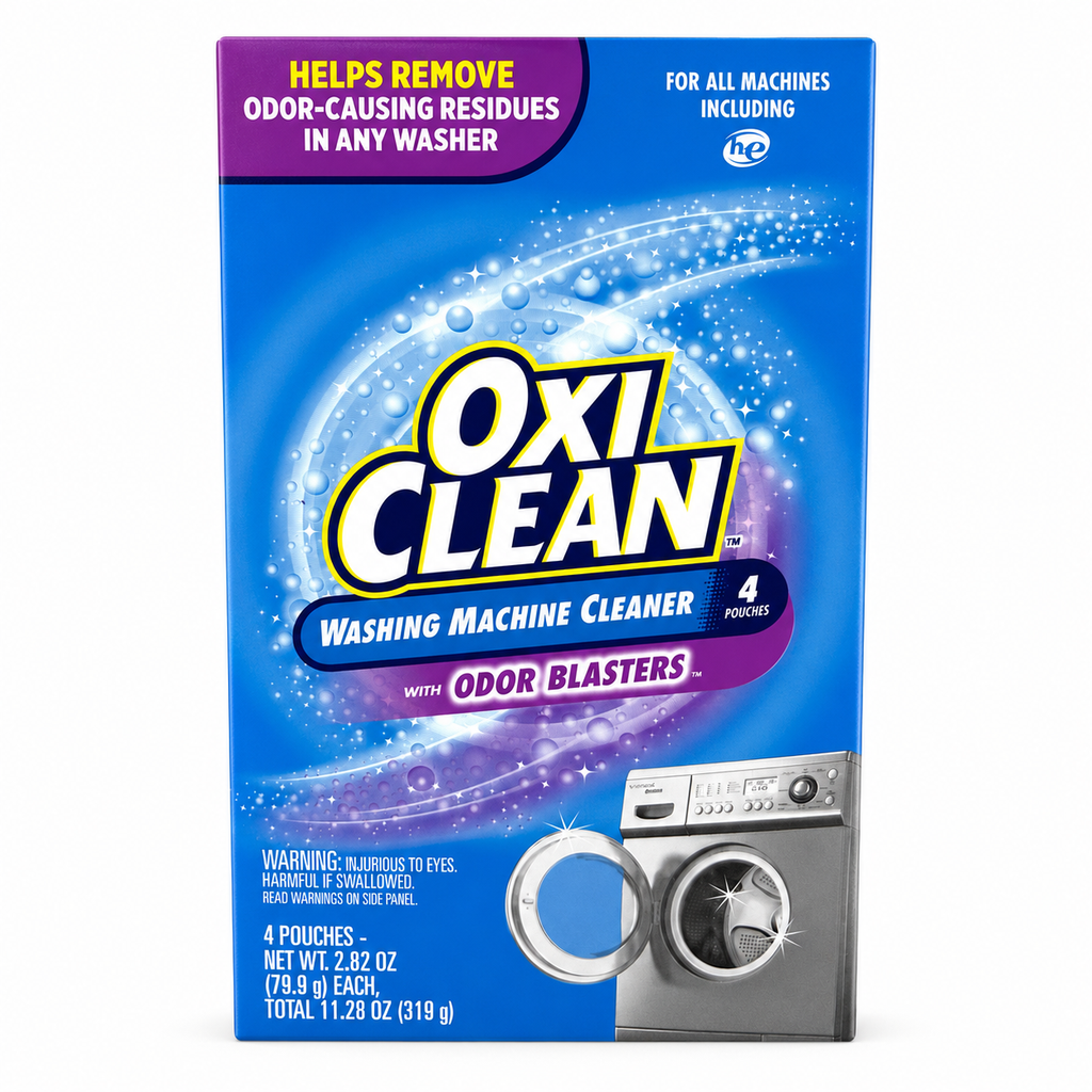OxiClean Washing Machine Cleaner with Odor Blasters, 4 Pouches, 11.28 oz