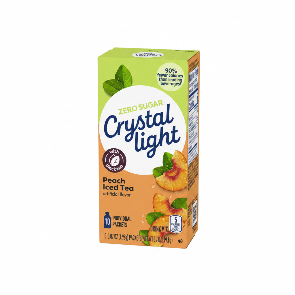 Crystal Light Peach Iced Tea On-The-Go Drink Mix, 10 Packets, 0.7 oz