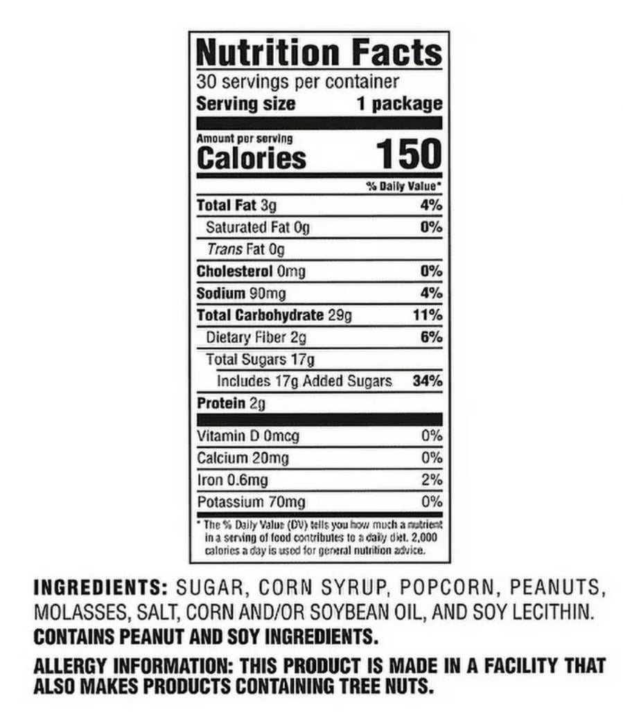 Cracker Jack Original Caramel Coated Popcorn & Peanuts, 30 Bags
