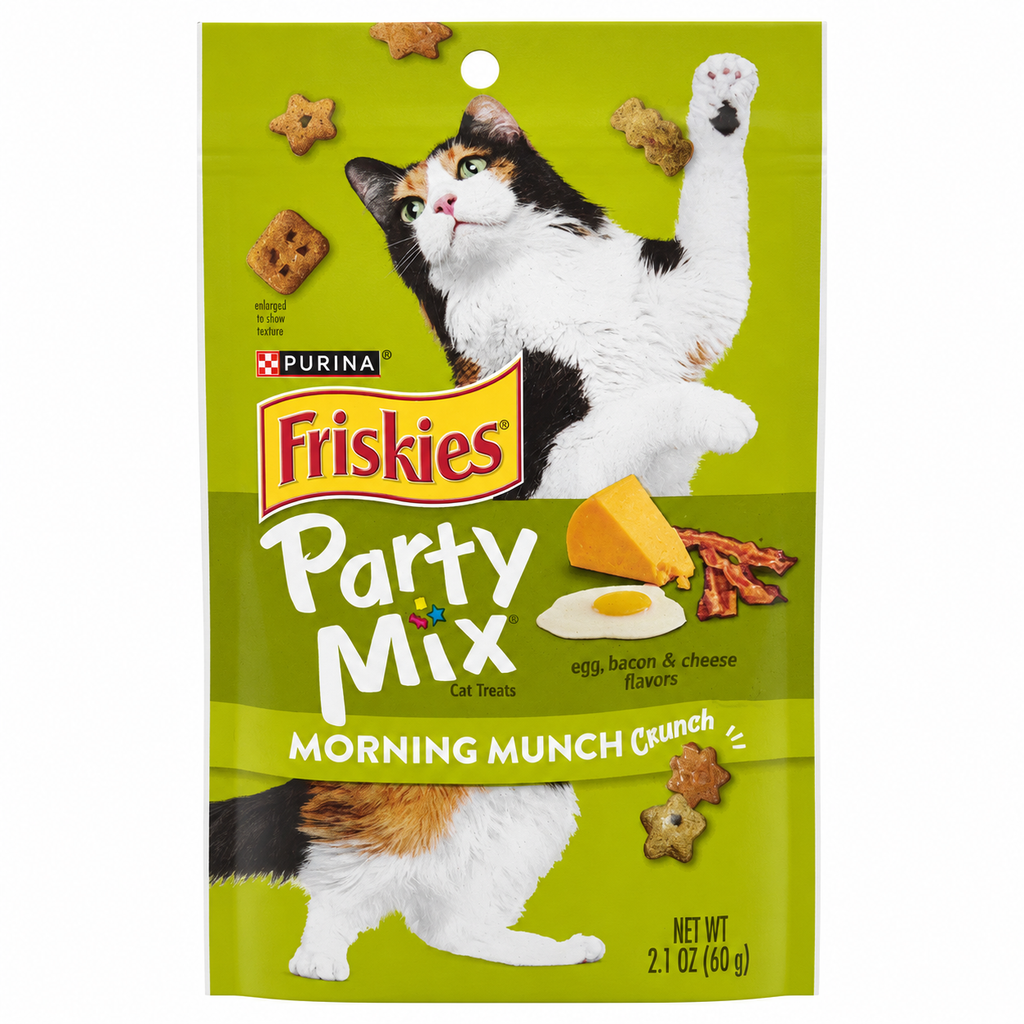 Friskies Party Mix Morning Munch Crunch with Egg, Bacon & Cheese Flavors, 2.1 oz