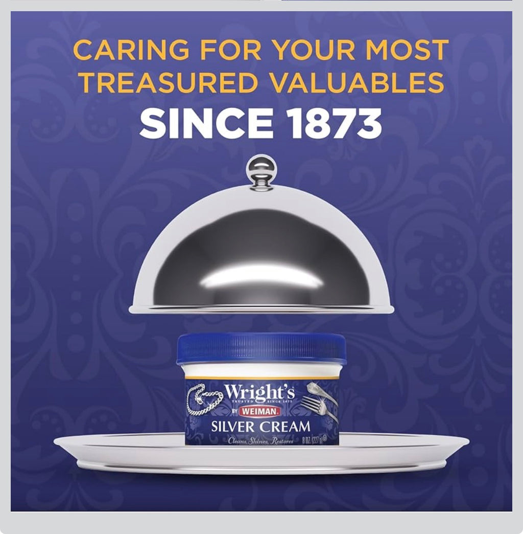 Wright’s Silver Cream 8 oz – Instantly Removes Tarnish and Restores Brilliant Shine to Silver, Chrome, Stainless Steel & More