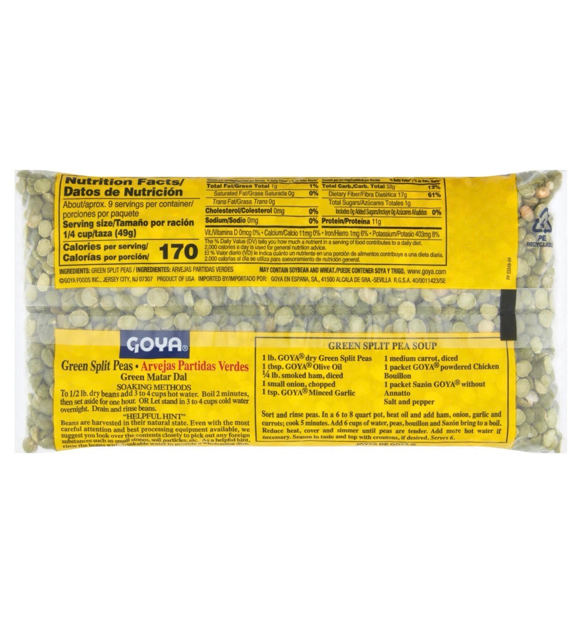 Goya Green Split Peas, 16 oz