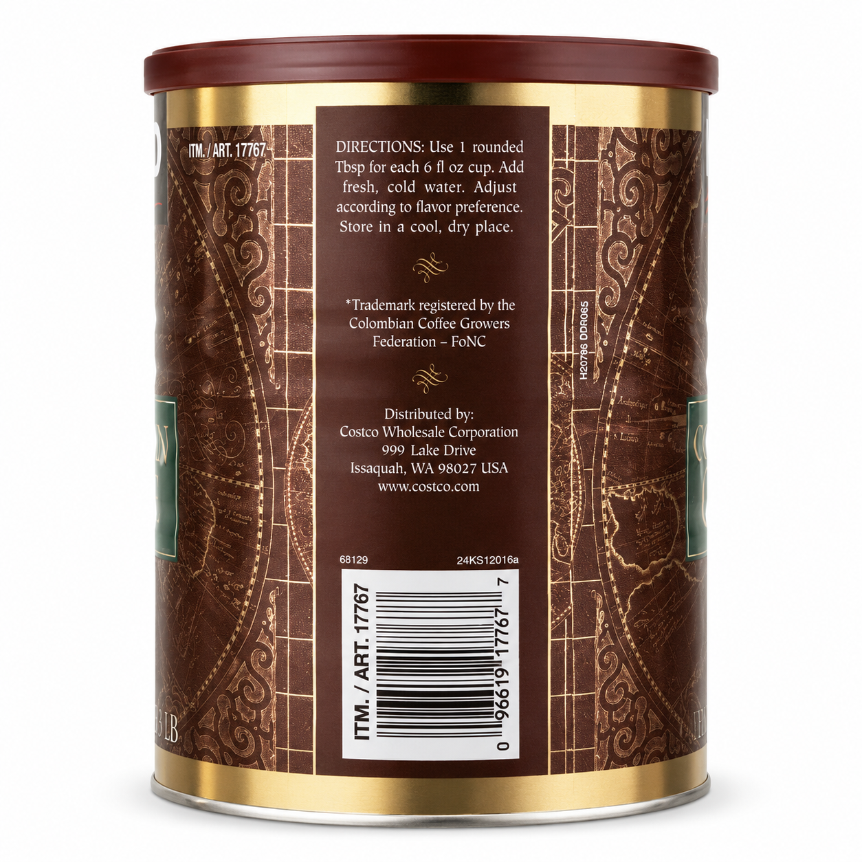 Kirkland Signature Colombian Coffee, Dark Roast Fine Grind, 48 oz