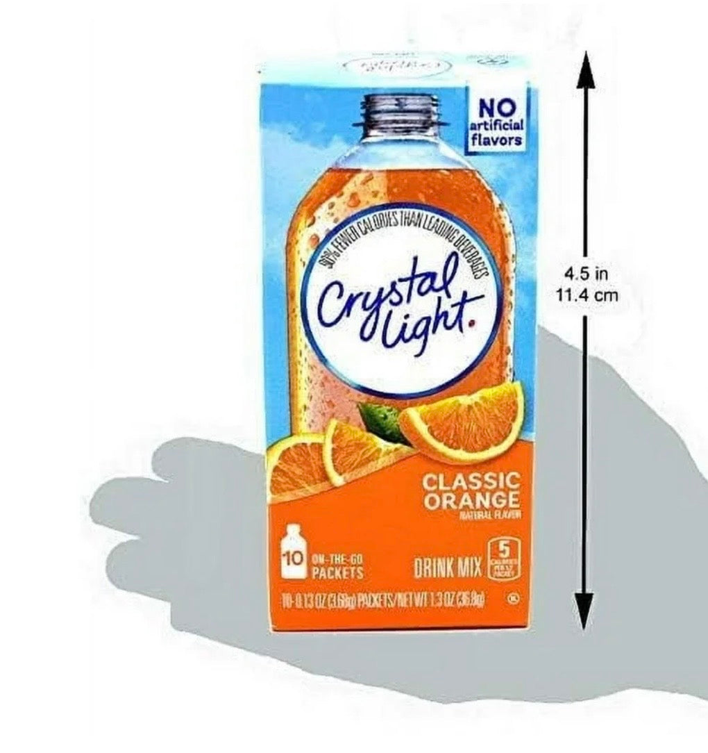 Crystal Light Classic Orange On-The-Go Drink Mix, 10 Packets, 1.3 oz