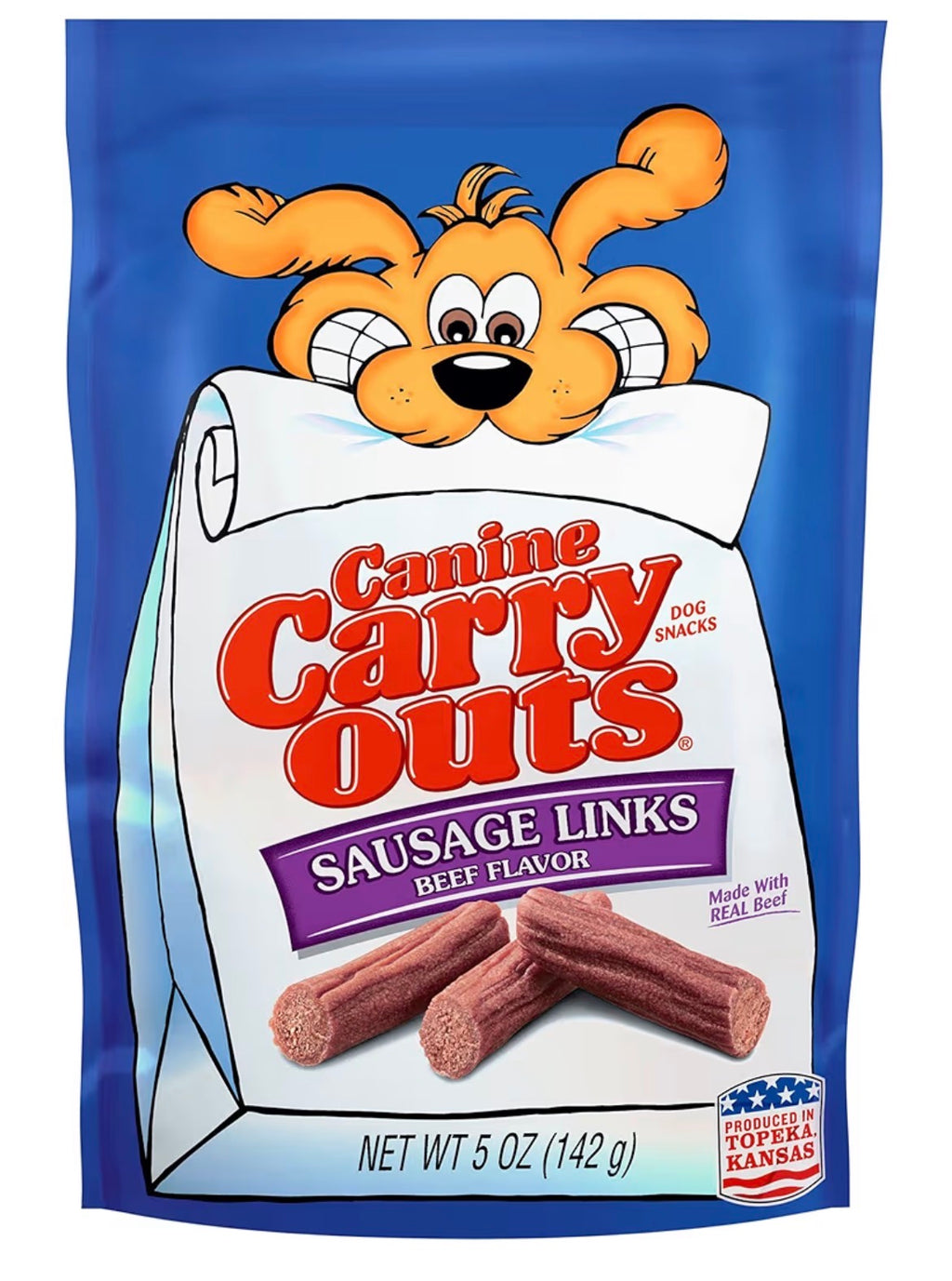 Canine Carry Outs Sausage Links Beef Flavor Dog Treats, 5 oz