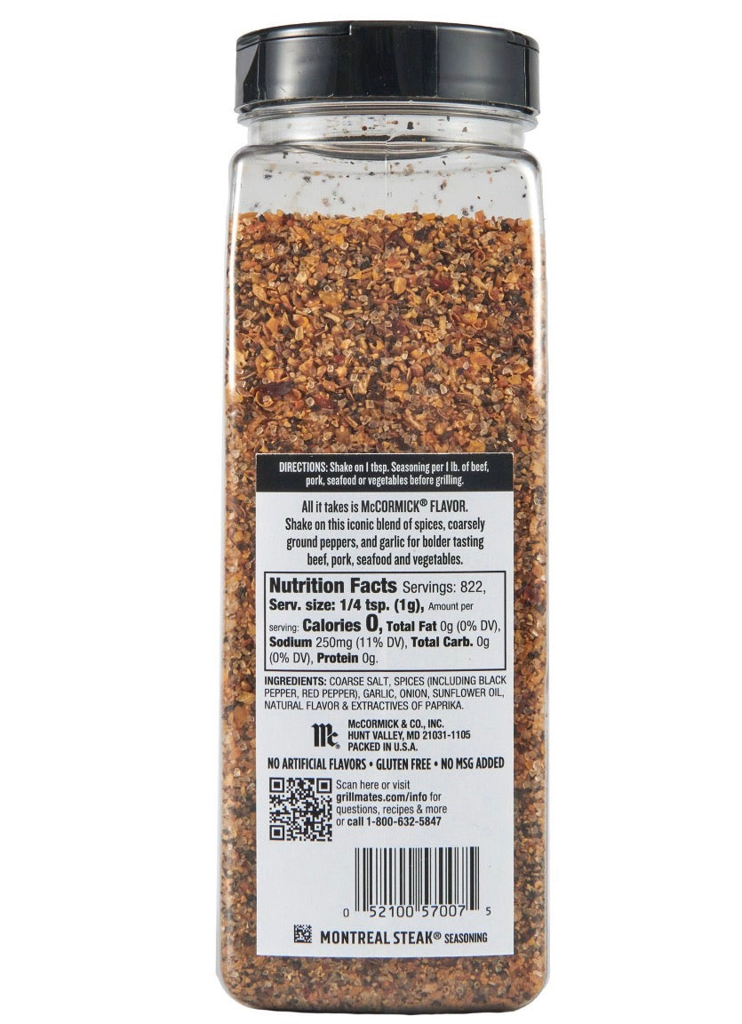 McCormick Grill Mates Montreal Steak Seasoning, 29 oz