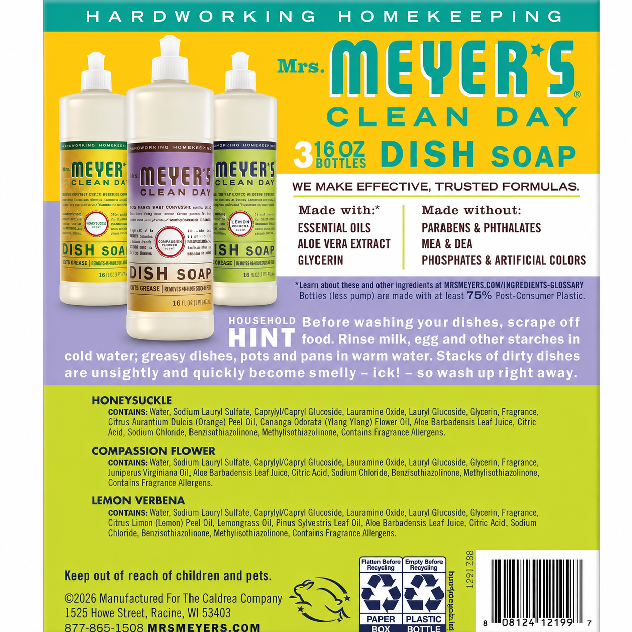 Mrs. Meyer's Clean Day Liquid Dish Soap Variety Pack, 3 pk./16 fl. oz.