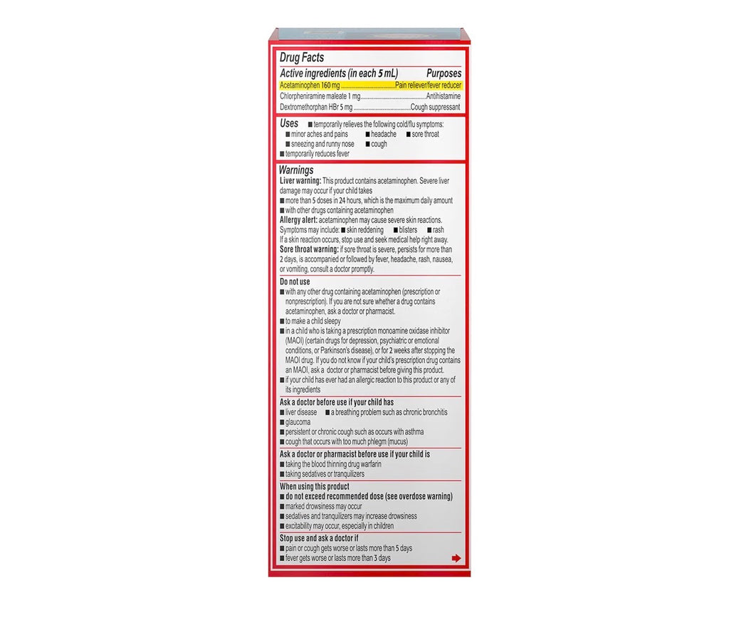 Children's Tylenol Cold + Cough + Runny Nose Medicine, Grape, 4 fl oz