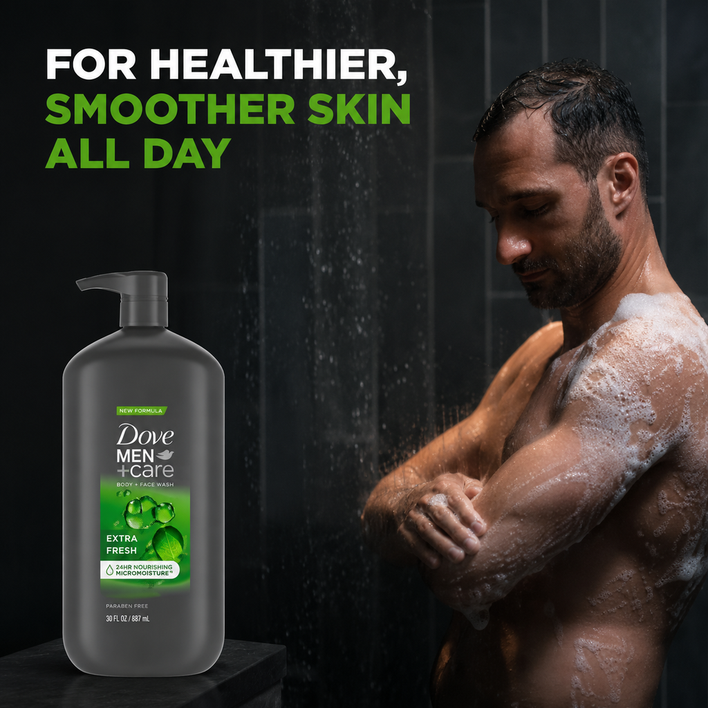Dove Men+Care Body and Face Wash Refreshing Extra Fresh, 2 pk./30 fl. oz.