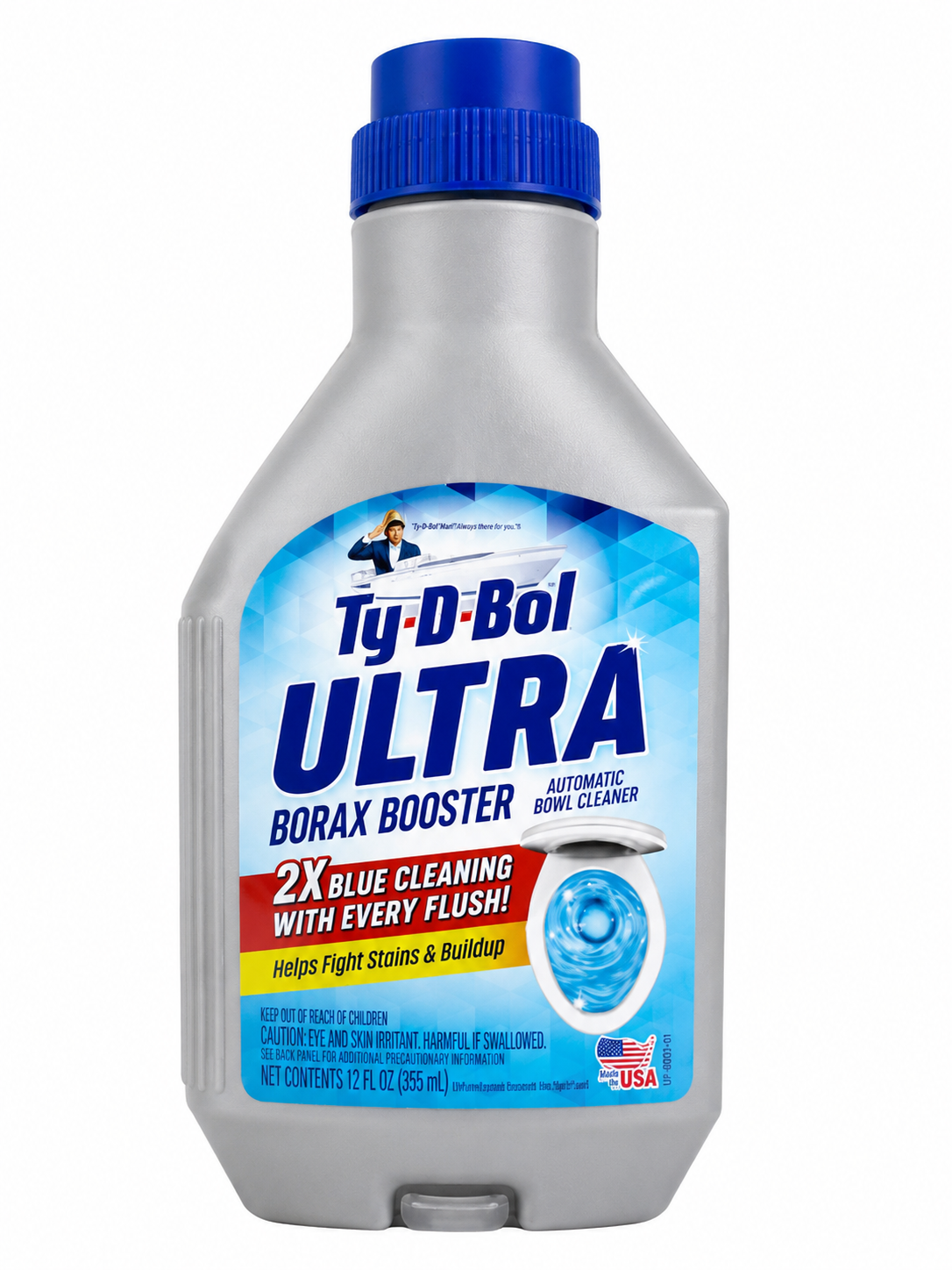 Ty-D-Bol Ultra Borax Booster Automatic Toilet Bowl Cleaner, 12 fl oz