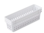 Mainstays 3-Pack Narrow Drawer Organizer Baskets, White Plastic Storage Trays