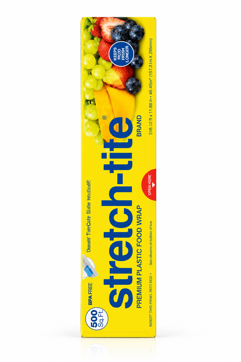Stretch-Tite Premium Plastic Food Wrap, 500 Sq. Ft. Roll with TiteCut Slide Cutter