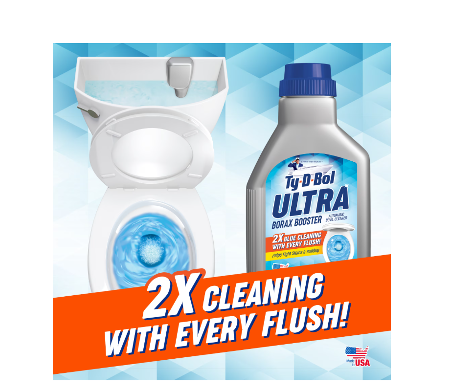 Ty-D-Bol Ultra Borax Booster Automatic Toilet Bowl Cleaner, 12 fl oz